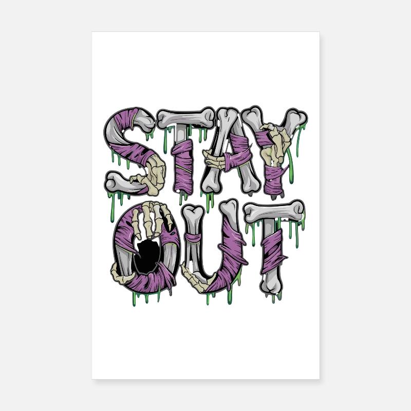 Restez dehors, Skeleton Bone Horror qui dit Horreur Poster 20 x 30 cm