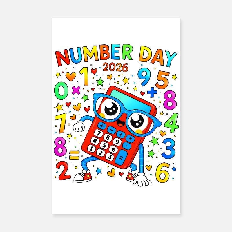 Jour des numéros 2026 Calculatrice Fun Poster 20 x 30 cm