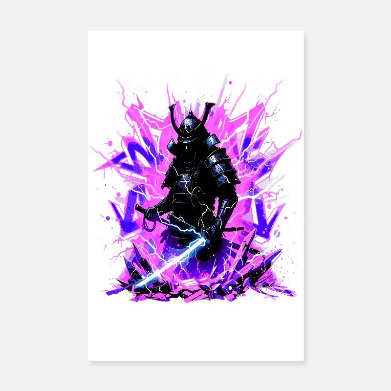 Cyber Samurai – Synthwave Katana Geist Poster 20x30 cm