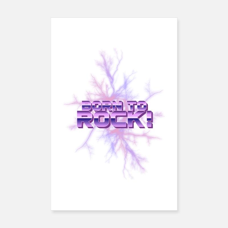 Born to Rock Neon Eis-Splash Poster 20x30 cm
