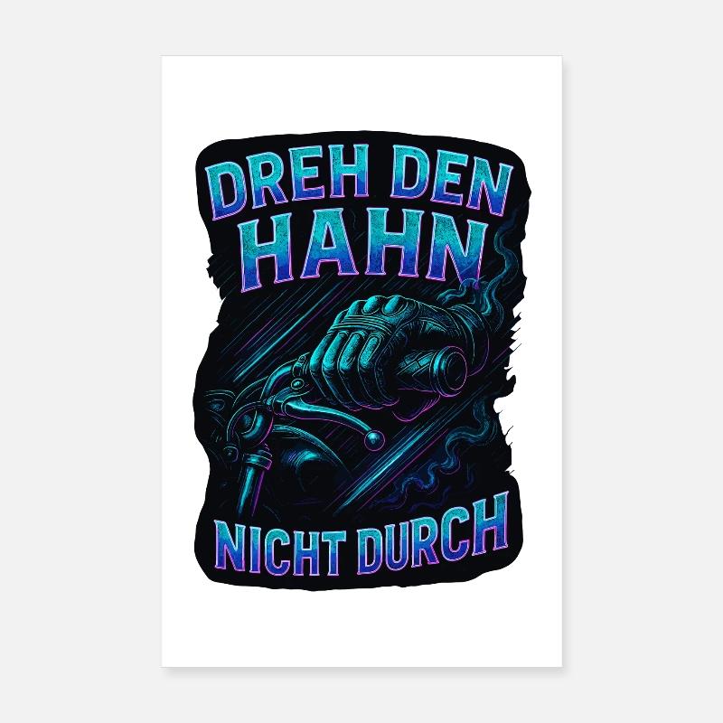 Ne pas ouvrir le robinet | Diction motard Poster 20 x 30 cm