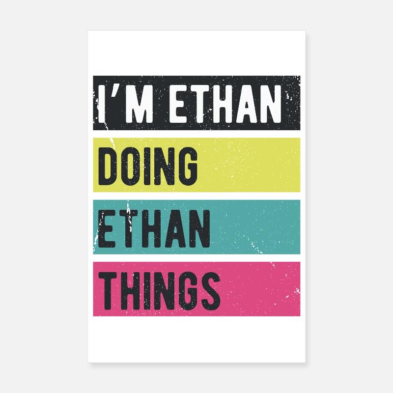 Ich bin Ethan bei Ethan Things Retro Colors Poster 20x30 cm