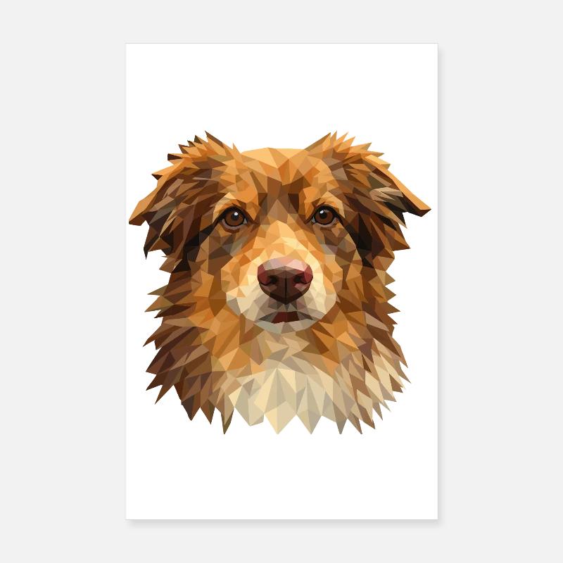 Australian Shepherd – Conception géométrique de chien Poster 20 x 30 cm