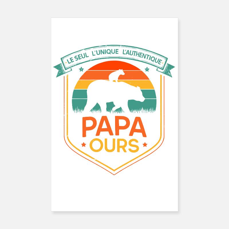 Retro Daddy Bear in the Sun Poster 8" x 12" (20x30 cm)