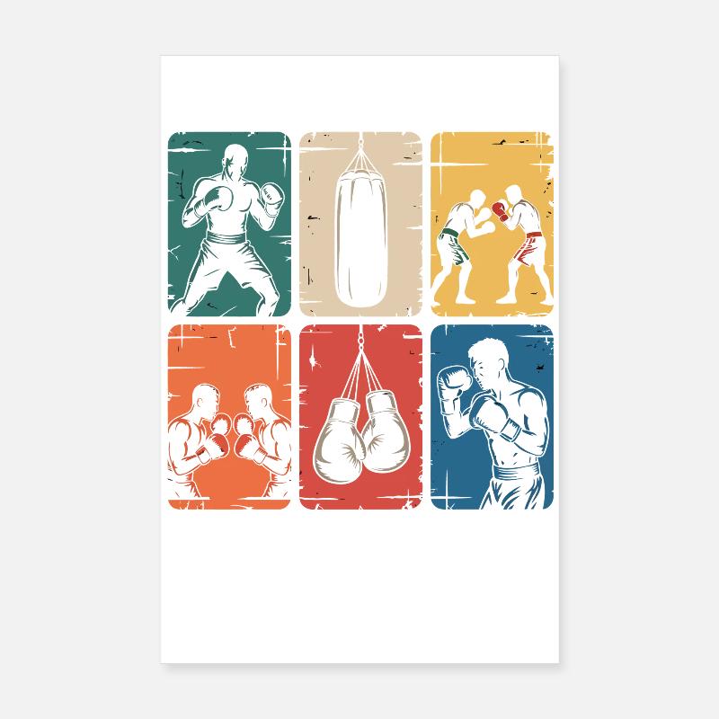 Boxing Mosaic Power Poster 8" x 12" (20x30 cm)
