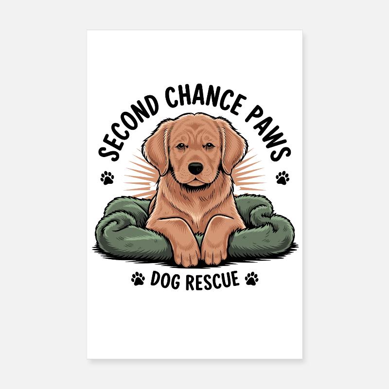 Second Chance Paws Hund Rettung Poster 20x30 cm