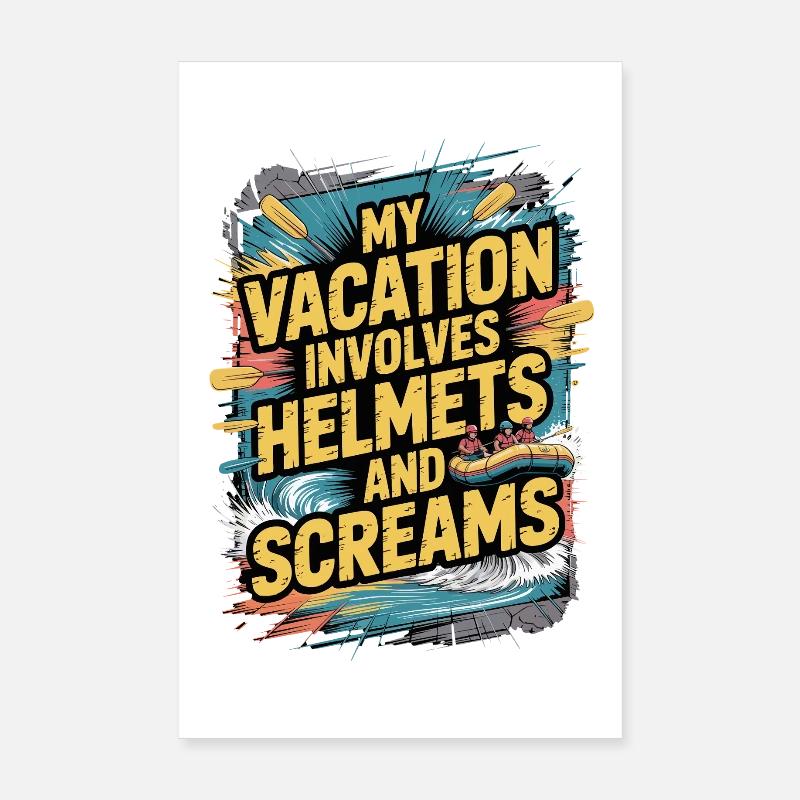 Mes vacances incluent des casques et des cris d’aventure Poster 20 x 30 cm