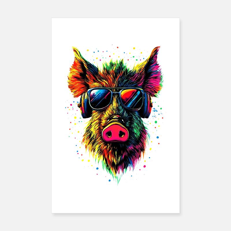 Wild boar Wild boar Wild boar Pig Hunter Poster 8" x 12" (20x30 cm)