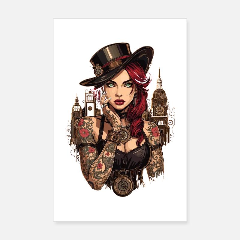 Femmes Steampunk Magnifiques Steampunk Poster 20 x 30 cm
