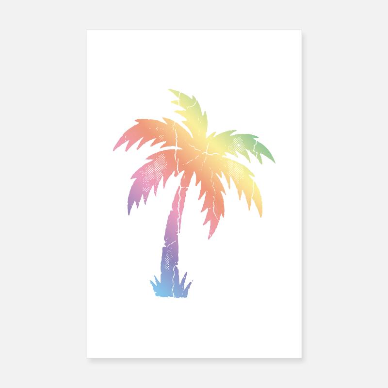 Palm Tree Multicolored Poster 8" x 12" (20x30 cm)