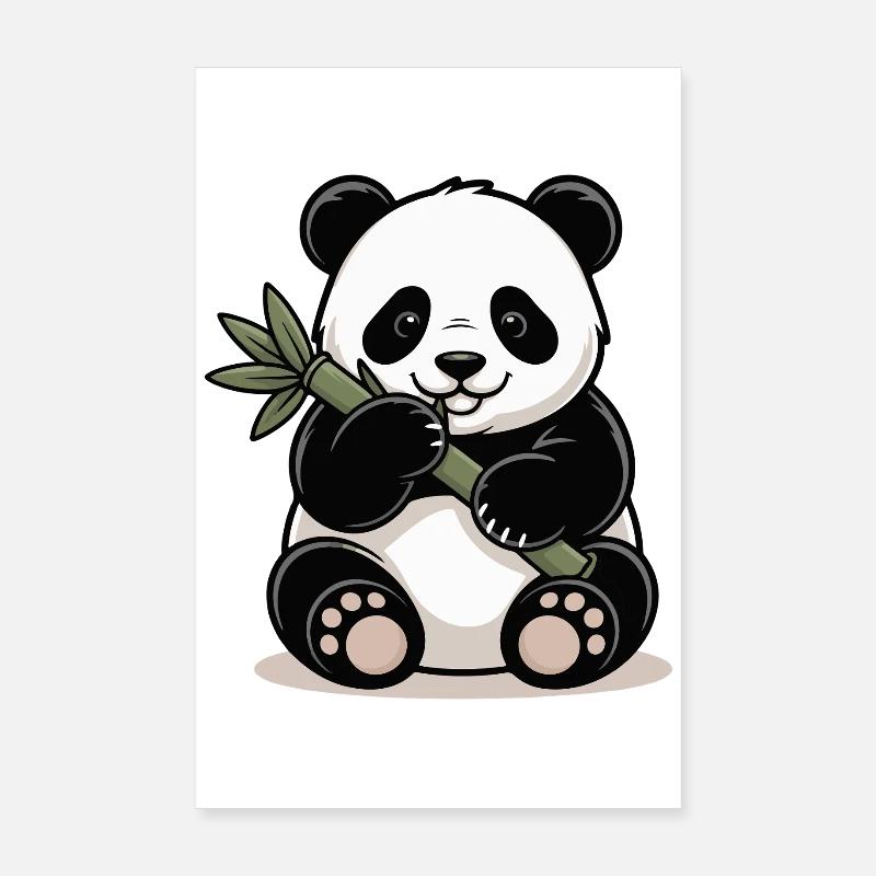 Panda Bamboo Poster 8" x 12" (20x30 cm)