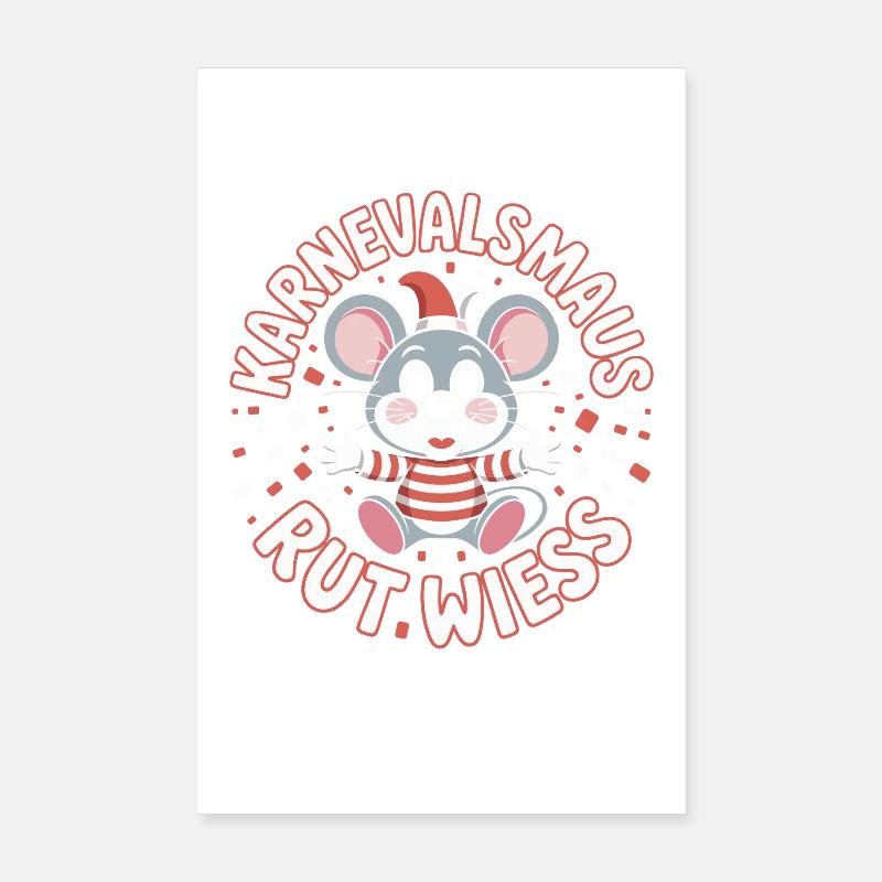 Karnevalsmaus Rut Wiess Köln Kölner Karneval Maus Poster 20x30 cm