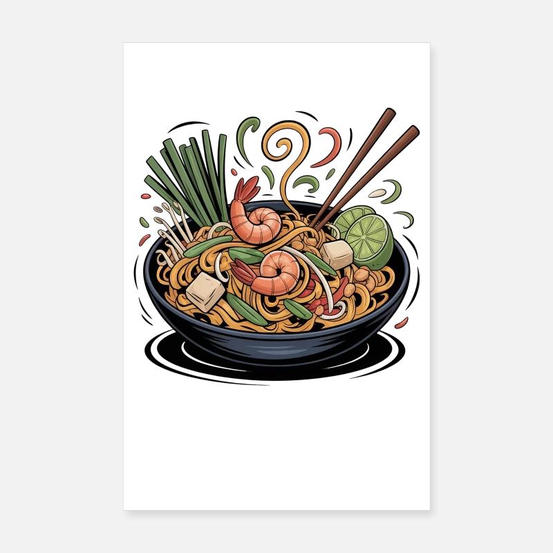 Funny Pasta Noodle Lover Poster 8" x 12" (20x30 cm)