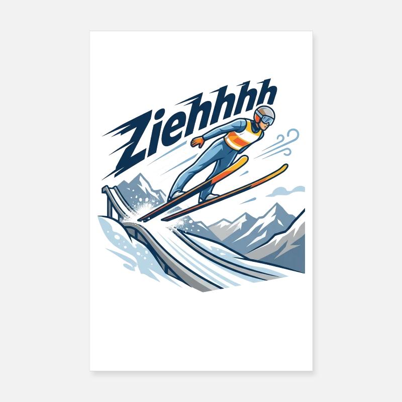Vol de saut à ski Ziehhhh à travers le stade Poster 20 x 30 cm