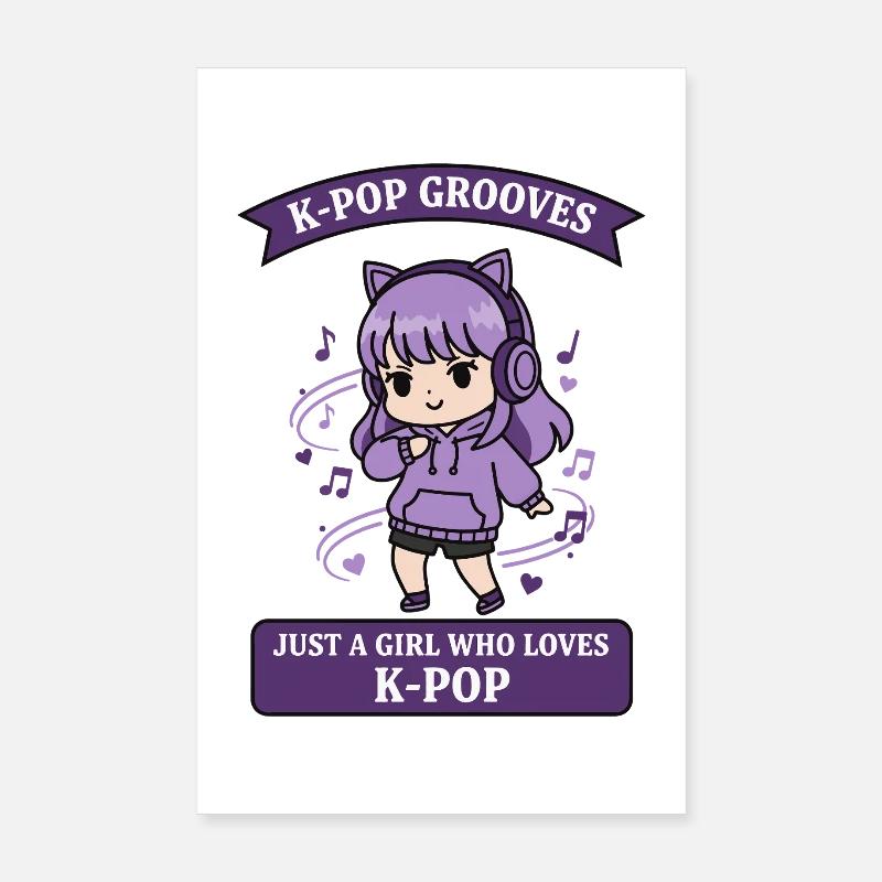 K-Pop-Grooves – einfach ein Mädchen, das K-Pop-Musik liebt Poster 20x30 cm