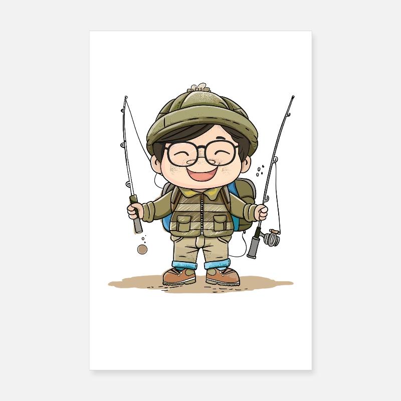 Fischer Junge Comic Poster 20x30 cm