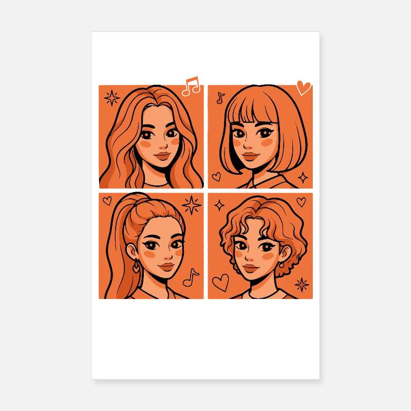 Kpop Pop Coréenne Pop Adoration de groupes féminins coréens mignons Poster 20 x 30 cm