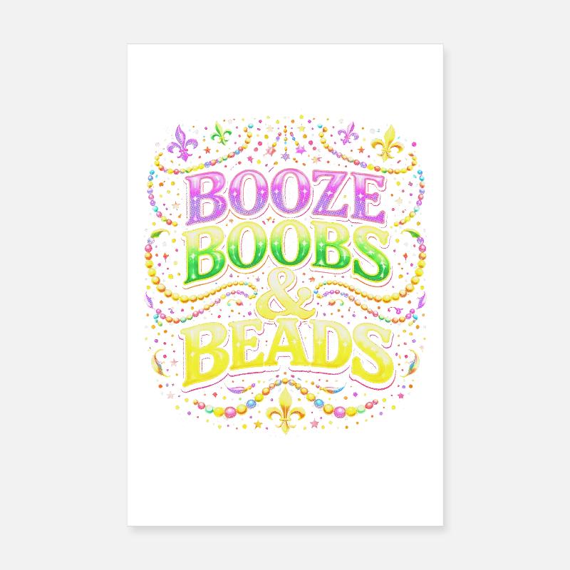 Booze Beads & Beads Design Poster 8" x 12" (20x30 cm)