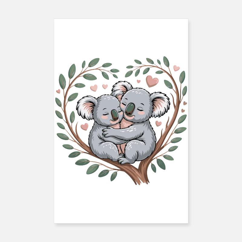 Koala Paar Valentinstag Poster 20x30 cm