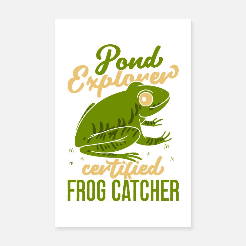 Frog Catcher Pond Explorer Certifierad groda - Poster 20x30 cm - vit