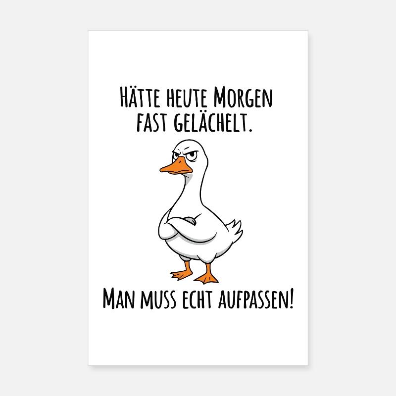 Almost Smiled – Grumpy Goose for Morning Grouches Poster 8" x 12" (20x30 cm)
