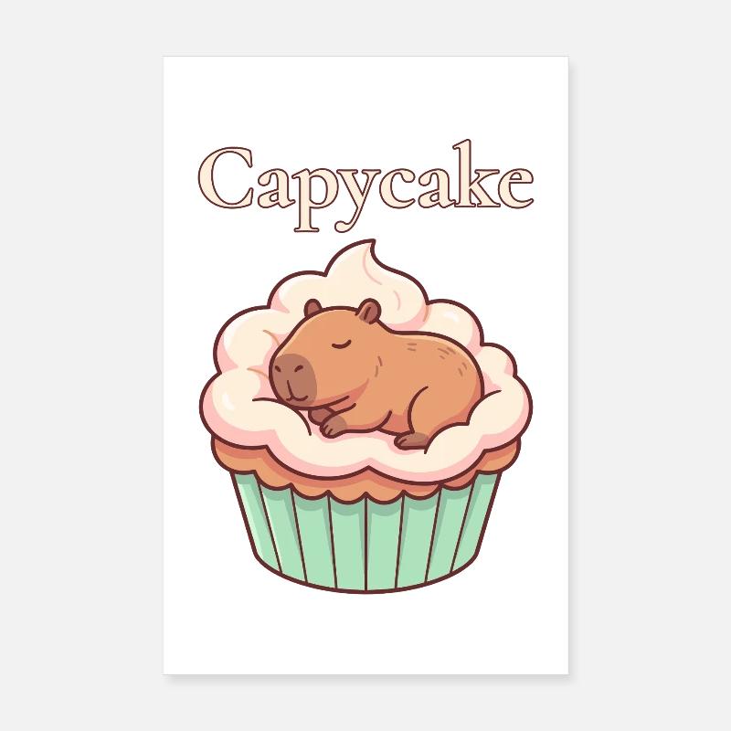 Motif mignon de cupcakes capybara capybara Poster 20 x 30 cm