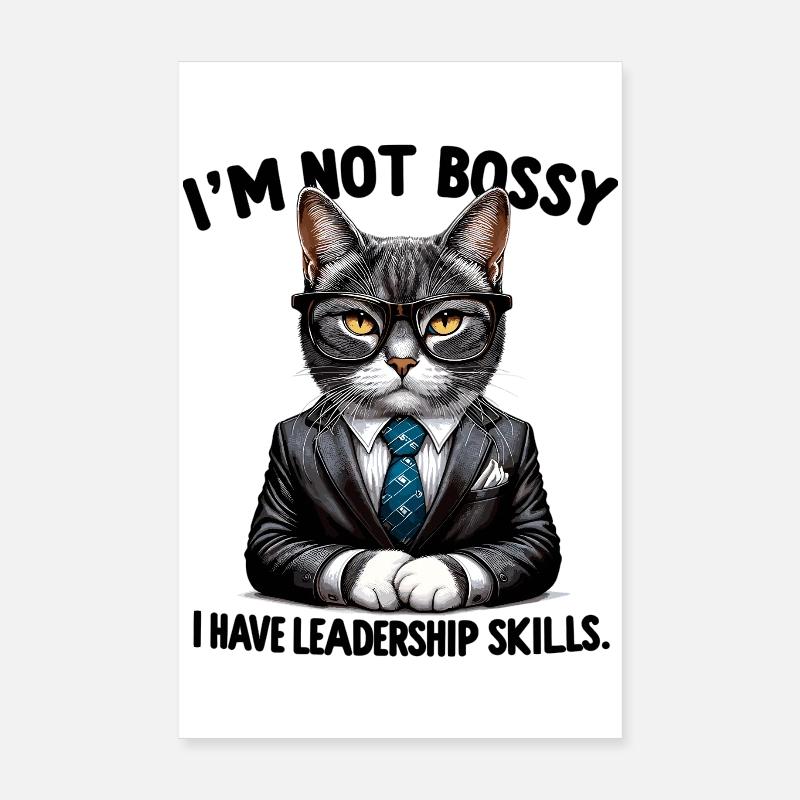 Patron chat avec des compétences en leadership Poster 20 x 30 cm