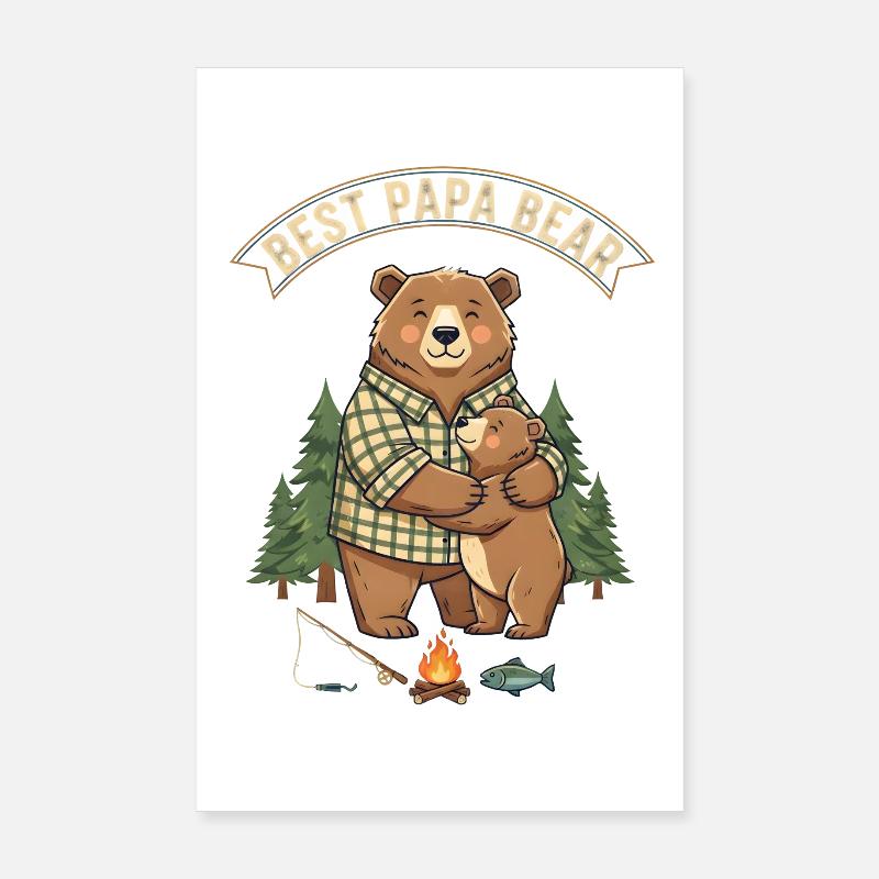 Best Papa Bear – Cute Bear Dad Gift Poster 8" x 12" (20x30 cm)
