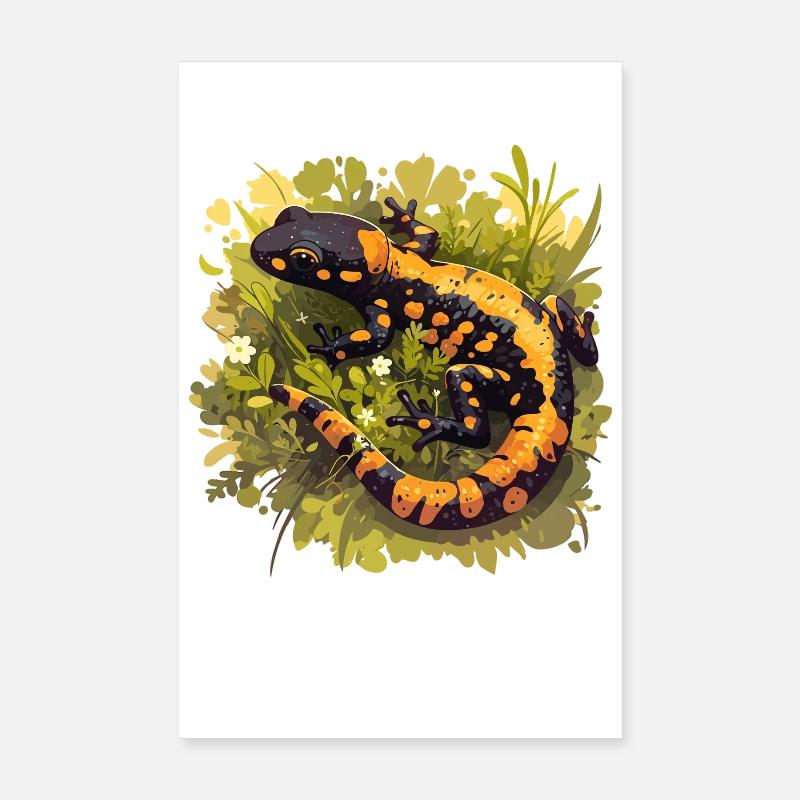 Fire Salamander Salamander Poster 8" x 12" (20x30 cm)