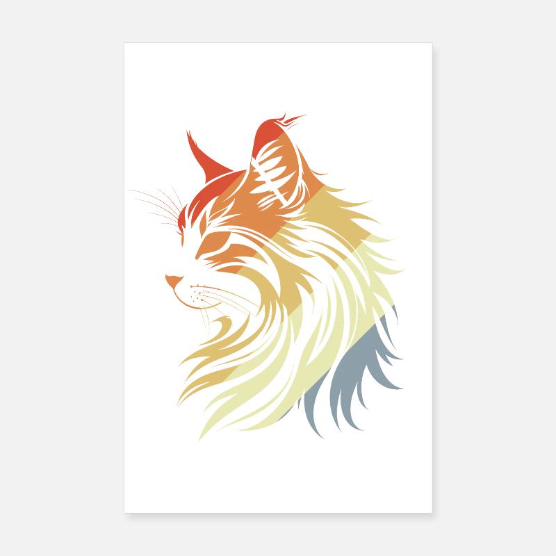 Cat Retro Style Poster 8" x 12" (20x30 cm)