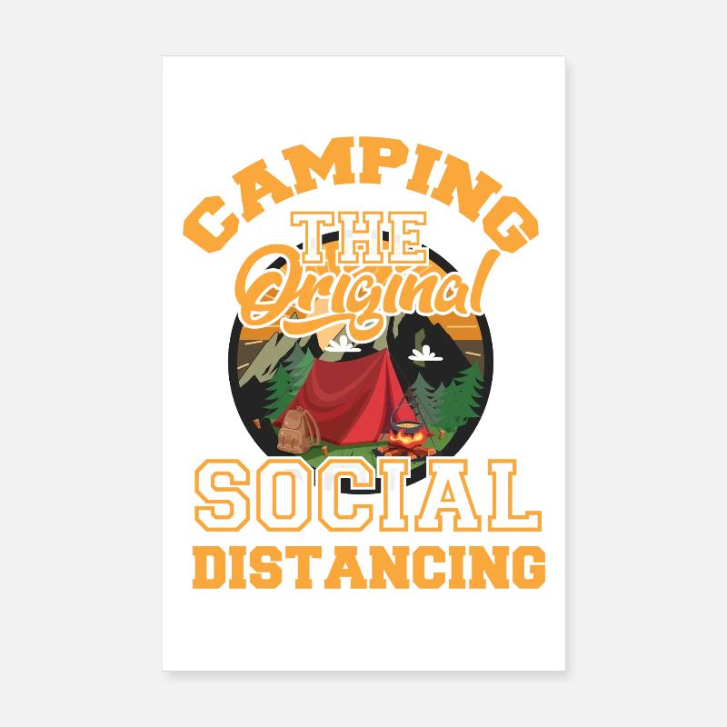 Original Social Distancing Camping Poster 20x30 cm