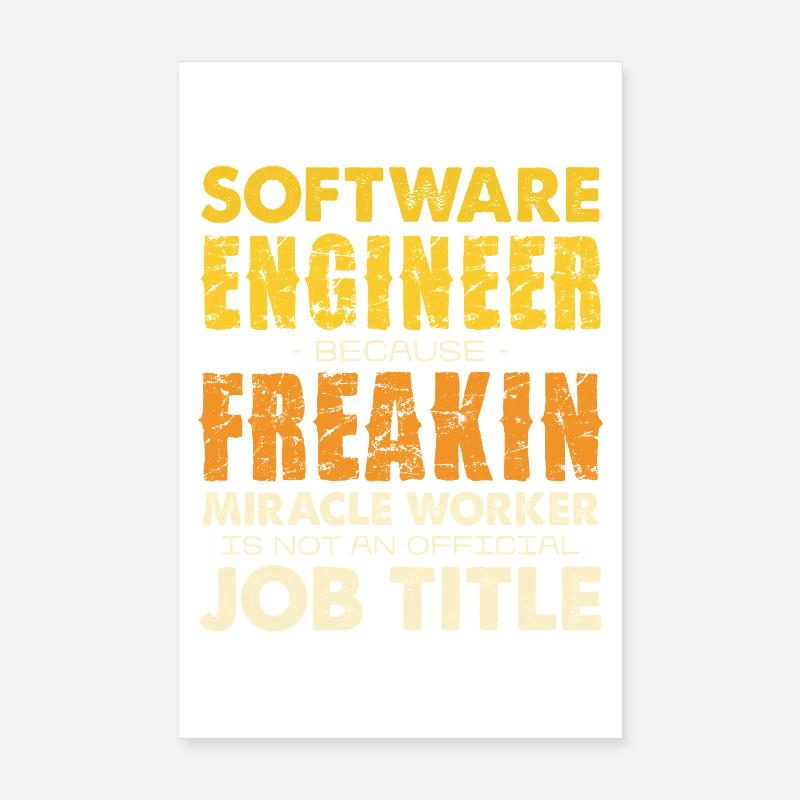 Software Engineer Freakin Miracle Worker Poster 20x30 cm