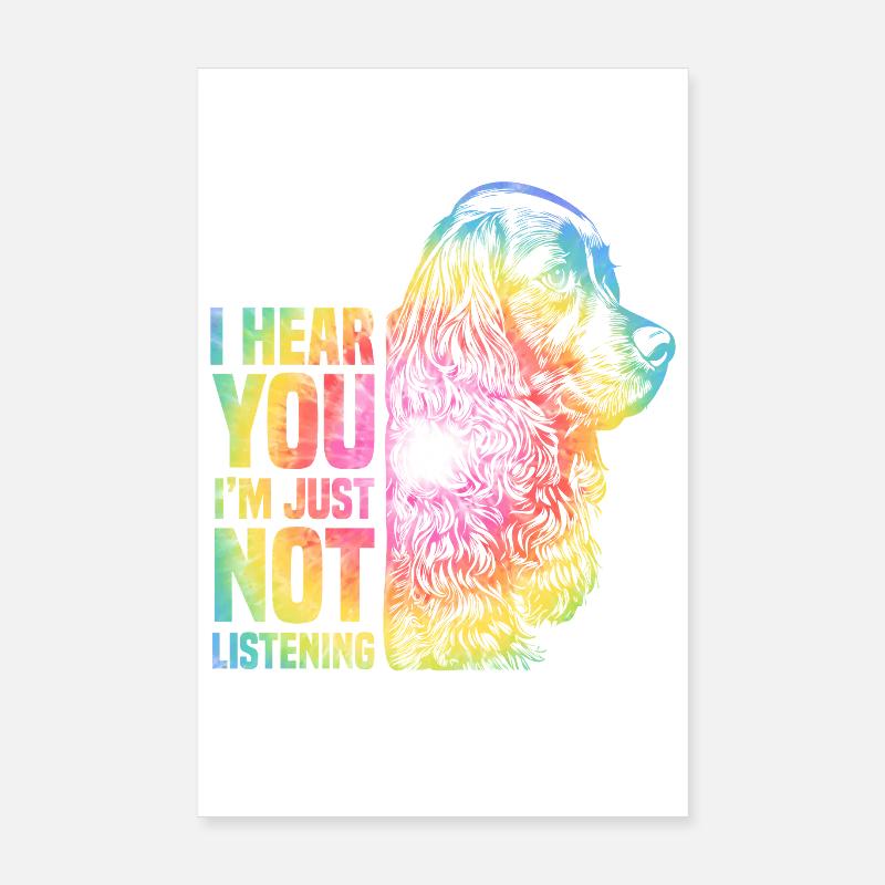 Regenbogen Tier Hund Cocker Spaniel Poster 20x30 cm
