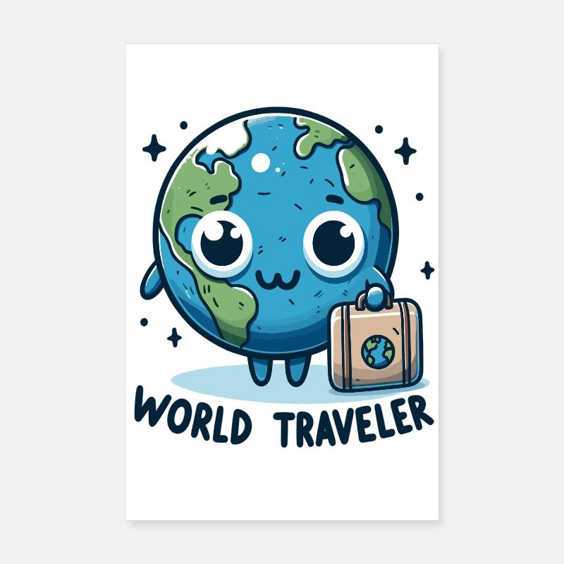 Dessin animé Globe Adventure Poster 20 x 30 cm