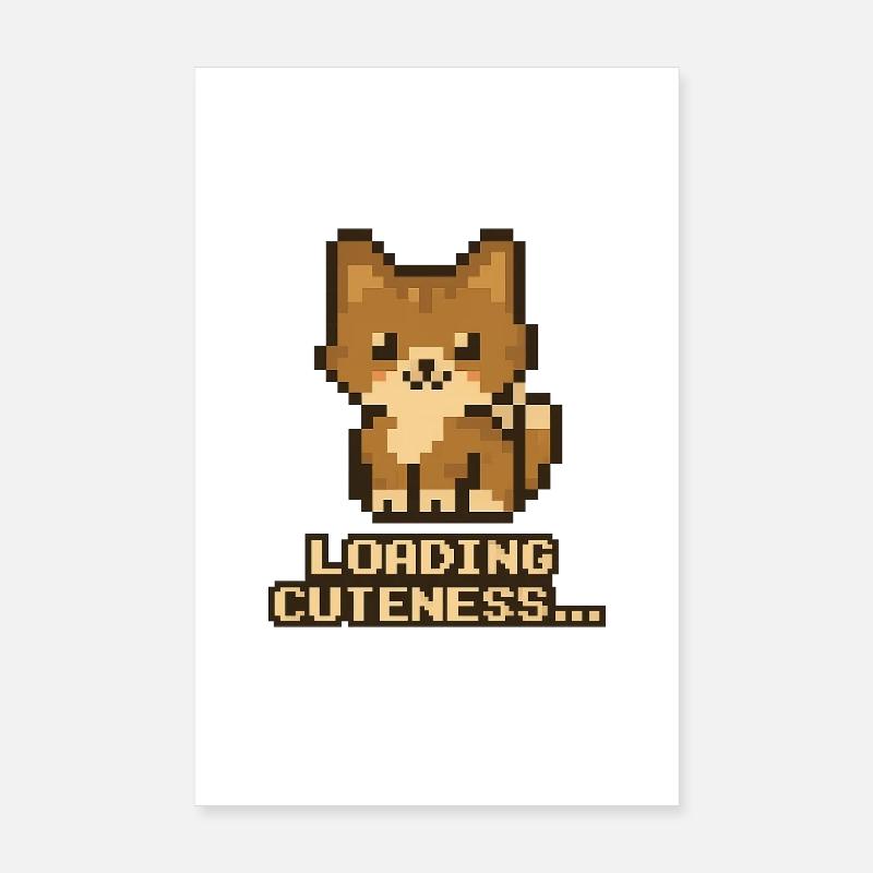 Pixel Puppy Loading Cuteness Poster 8" x 12" (20x30 cm)