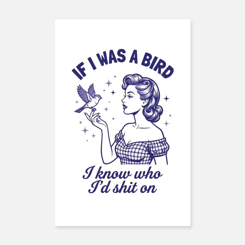 Echte Rache Vogel Retro Statement Poster 20x30 cm