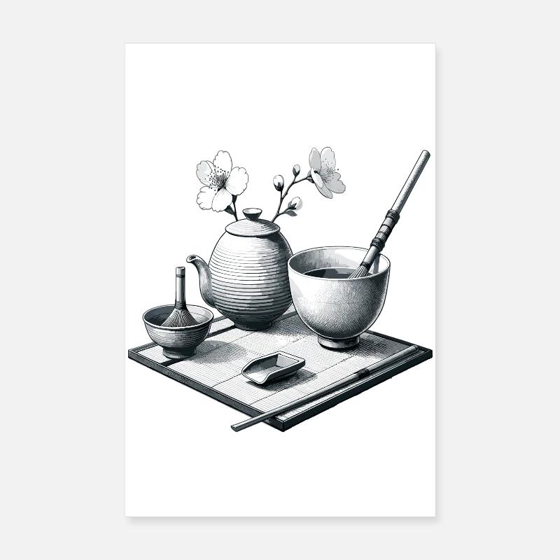 Tea art in a Zen setup Poster 8" x 12" (20x30 cm)