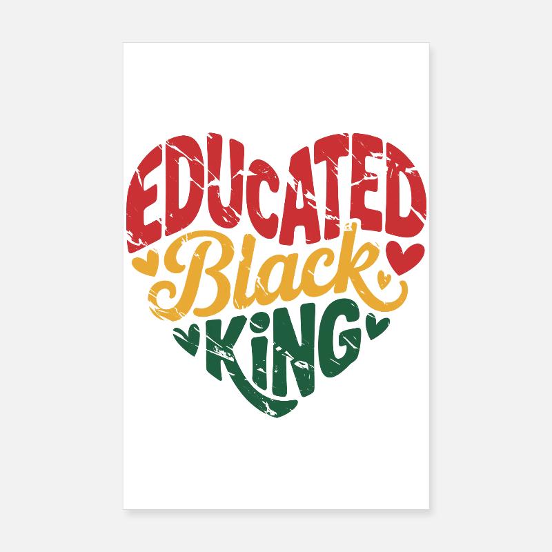 Roi noir instruit | Citation de l’Afro Pride | Noir Poster 20 x 30 cm