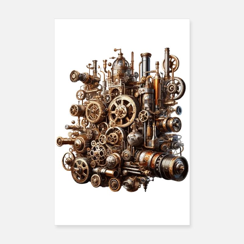 Steampunk Gearwerk Koloss Poster 20x30 cm