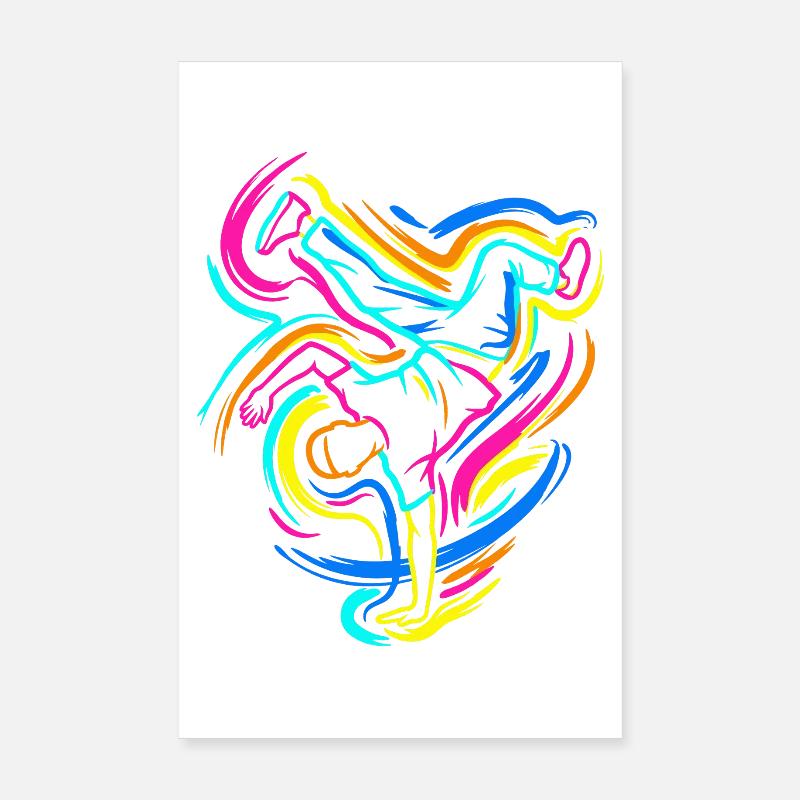 Breakdance - Poster 20 x 30 cm - blanc