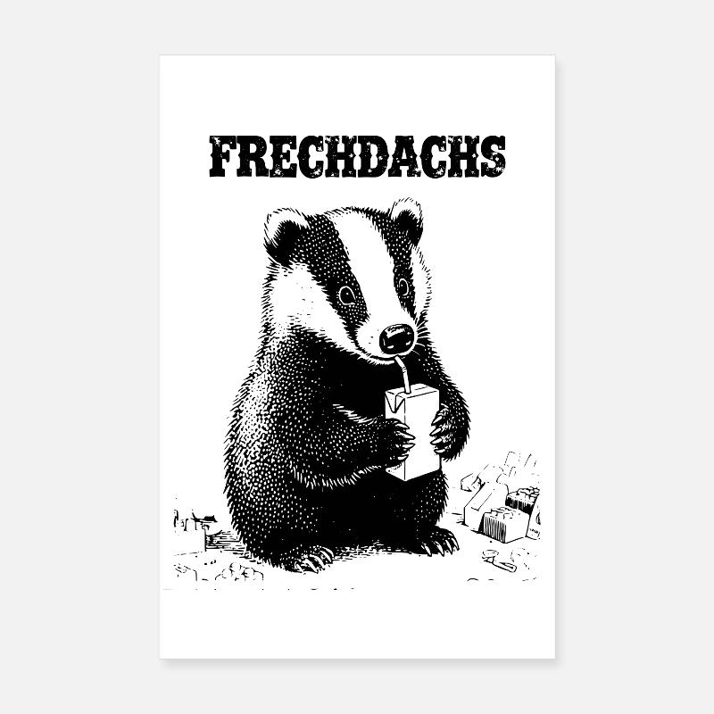 Frechdachs mit Trinkpäckchen Poster 20x30 cm