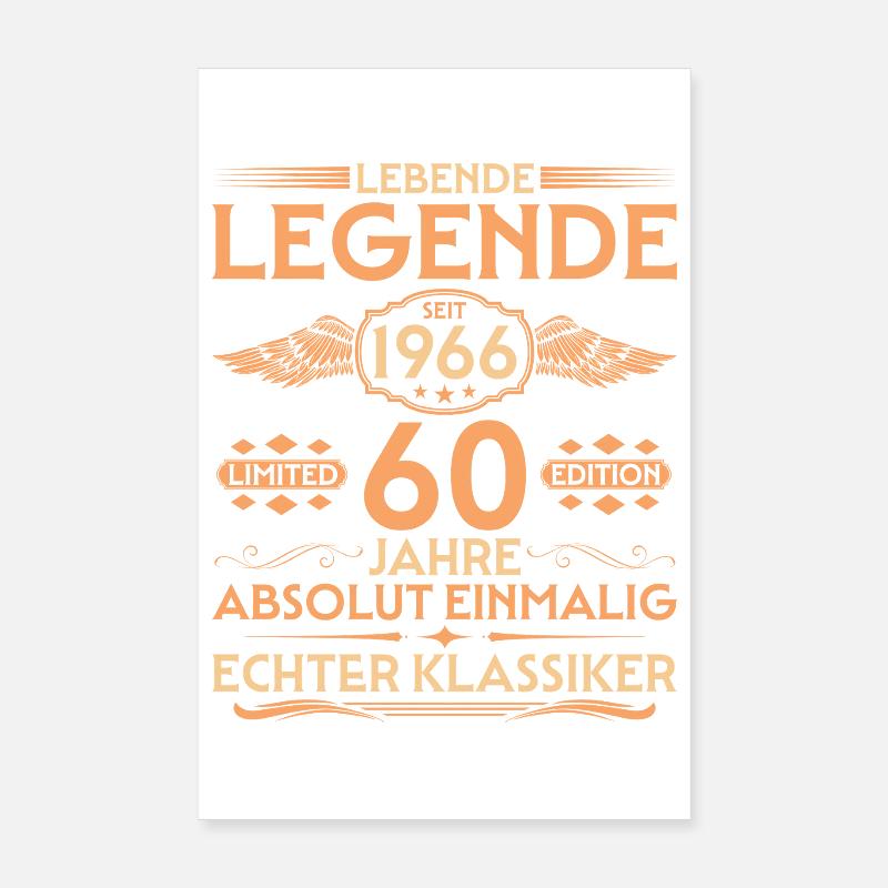 Absolument unique. Né en 1966, 60e anniversaire Poster 20 x 30 cm