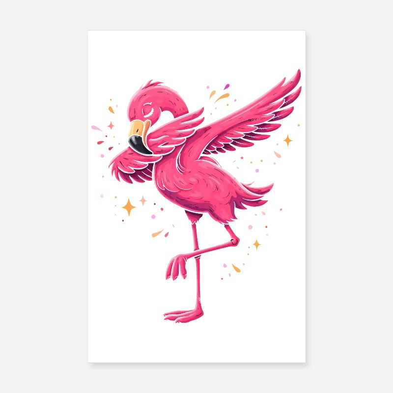 Flamant rose vif Poster 20 x 30 cm