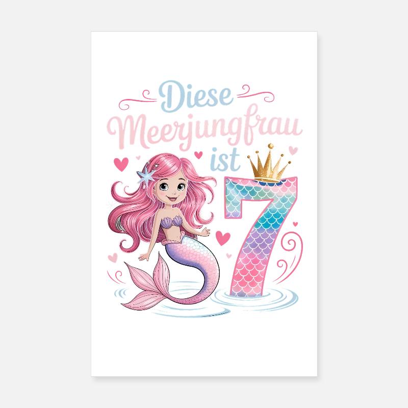 Diese Meerjungfrau Ist 7 Mädchen 7. Geburtstag Poster 20x30 cm