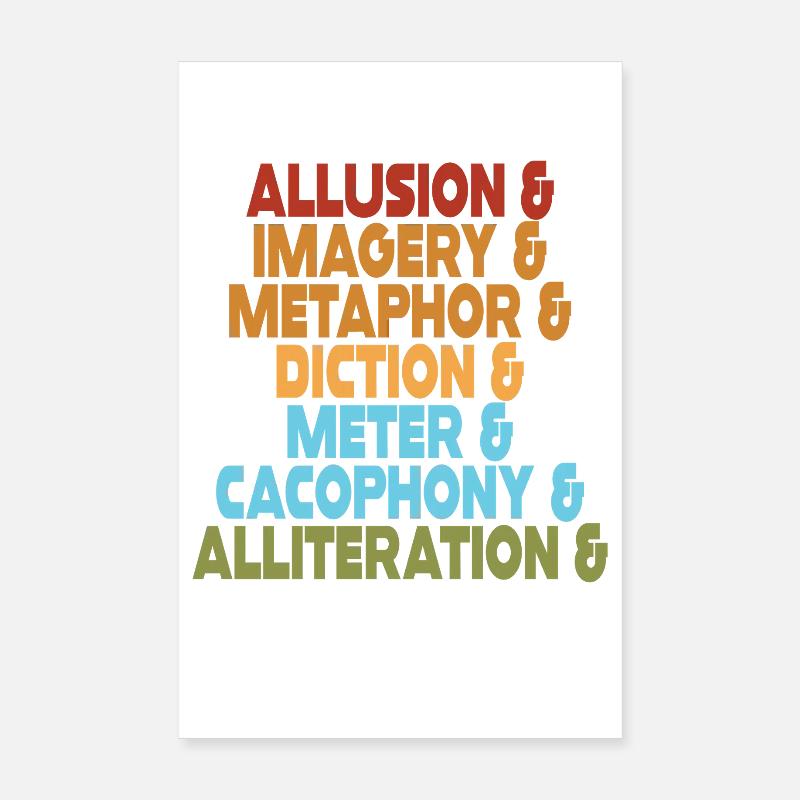 Literarische Mittel Typografie-Stack Poster 20x30 cm