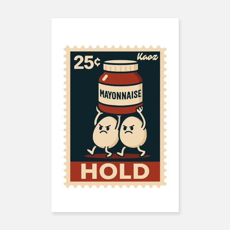 Carrying two eggs with mayonnaise Poster 8" x 12" (20x30 cm)