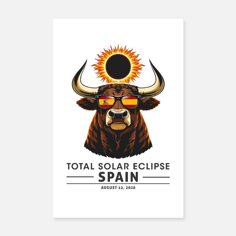 Eclipse solaire Total en Espagne Aout 2026 Poster 20 x 30 cm