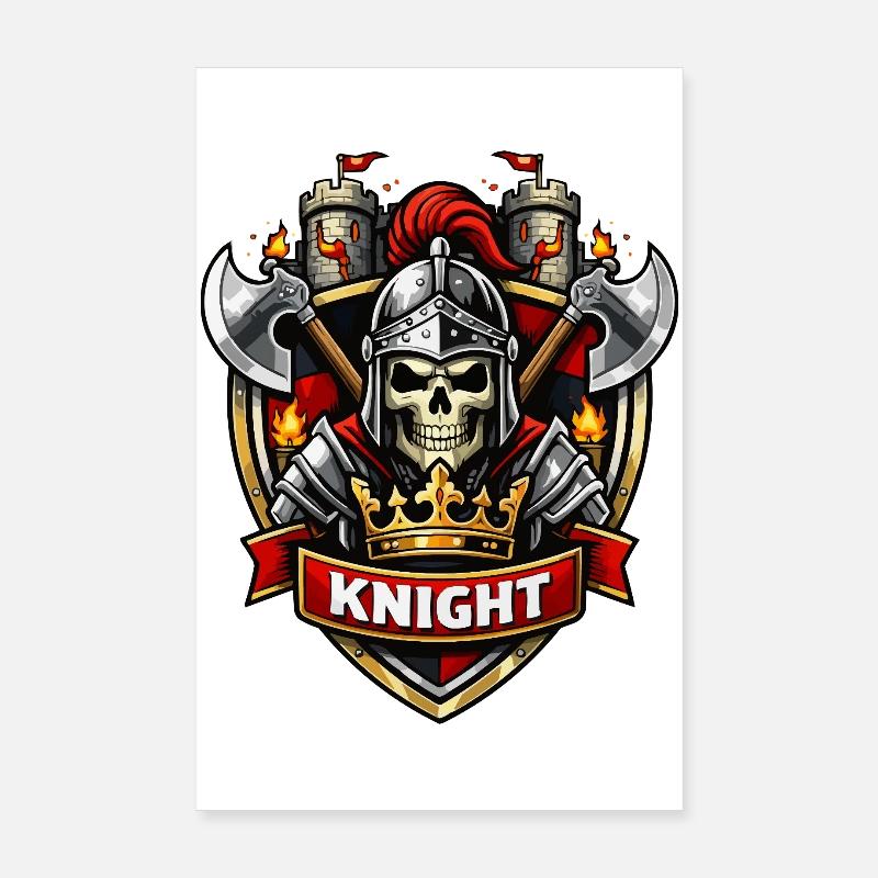 Crusader Skull Emblem Poster 8" x 12" (20x30 cm)