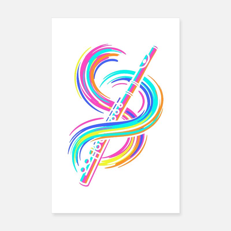 Flûte colorée Poster 20 x 30 cm