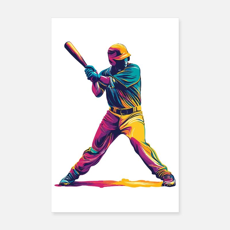 Color Explosion Baseball Bat Poster 8" x 12" (20x30 cm)